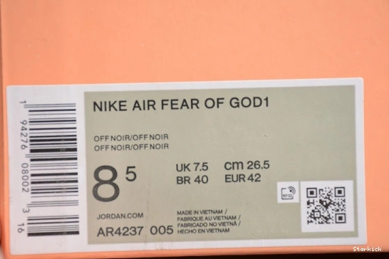 Air 1 Fear Black God AR4237-005 Nike Triple of 0714